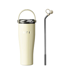OTE 30 Oz vandflaske med flip-sugerør og håndtag, 316 rustfrit stål tumbler, 800ML vakuumisoleret vandflaske til varme/kulde