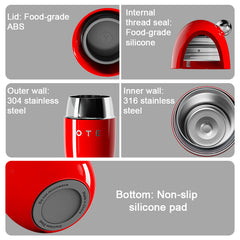 Thermos-termoflaske 350 ml/12 oz, gaveemballage, rustfrit stål med bobleplanet-design, velegnet til varme og kolde drikke, bærbar og holdbar, til fitness, rejse og daglig brug