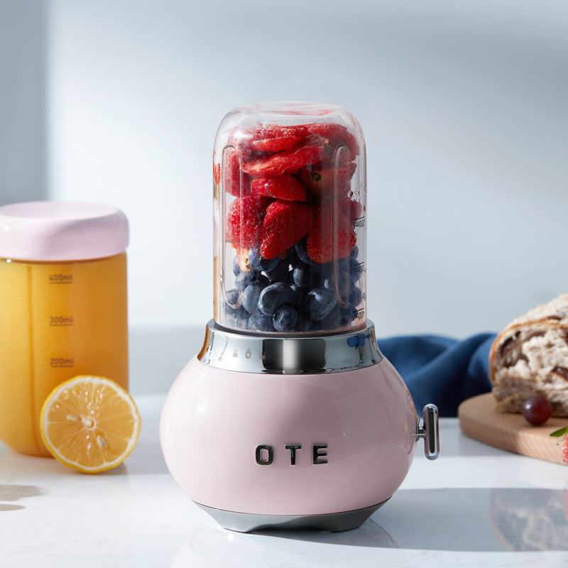 OTE Smoothie maker blender, Retro Kitchen Lille glas blender til shakes og smoothies, med 400ml glas