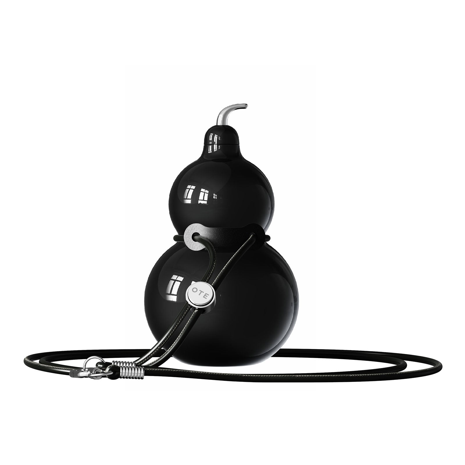 OTE Rustfrit Stål Kalebasflaske, Metal Kalebas Vandflaske med Skulderrem, Bærbar og Holdbar Kalebas Sportsvandflaske til Fitnesscenter, Rejser og Daglig Brug, 300ML