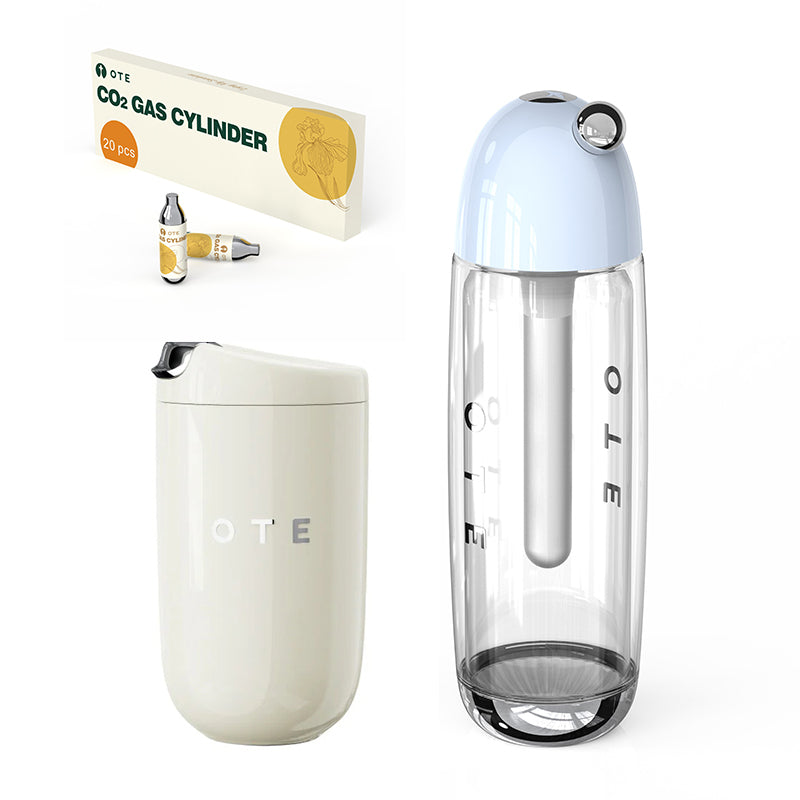 OTE vakuum isoleret kaffekrus, dobbelt væg rustfrit stål rejsetumbler med drikkeglas, 12,31 oz/7. 74oz (350/220 ml)