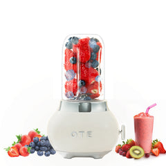 OTE Smoothie maker blender, Retro Kitchen Lille glas blender til shakes og smoothies, med 400ml glas