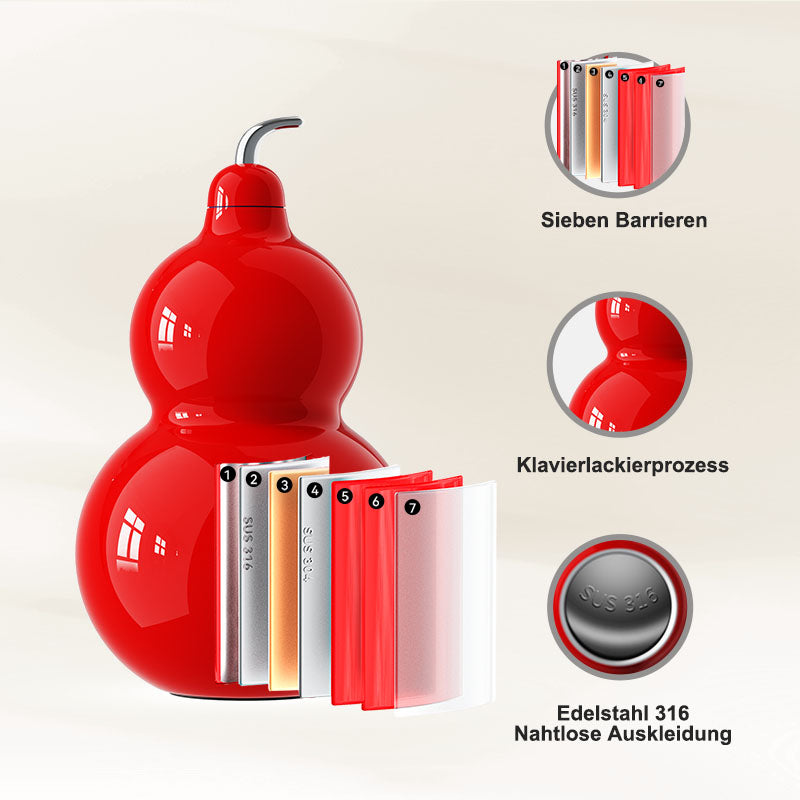 OTE Rustfrit Stål Kalebasflaske, Metal Kalebas Vandflaske med Skulderrem, Bærbar og Holdbar Kalebas Sportsvandflaske til Fitnesscenter, Rejser og Daglig Brug, 300ML