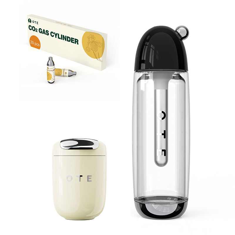 OTE vakuum isoleret kaffekrus, dobbelt væg rustfrit stål rejsetumbler med drikkeglas, 12,31 oz/7. 74oz (350/220 ml)