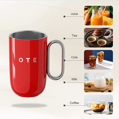 OTE Kaffekrus med hank, 12oz/8oz (350/220ml) isoleret rejsekrus i rustfrit stål, dobbeltvægget genanvendelig kaffekop