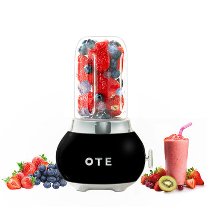 OTE Smoothie maker blender, Retro Kitchen Lille glas blender til shakes og smoothies, med 400ml glas