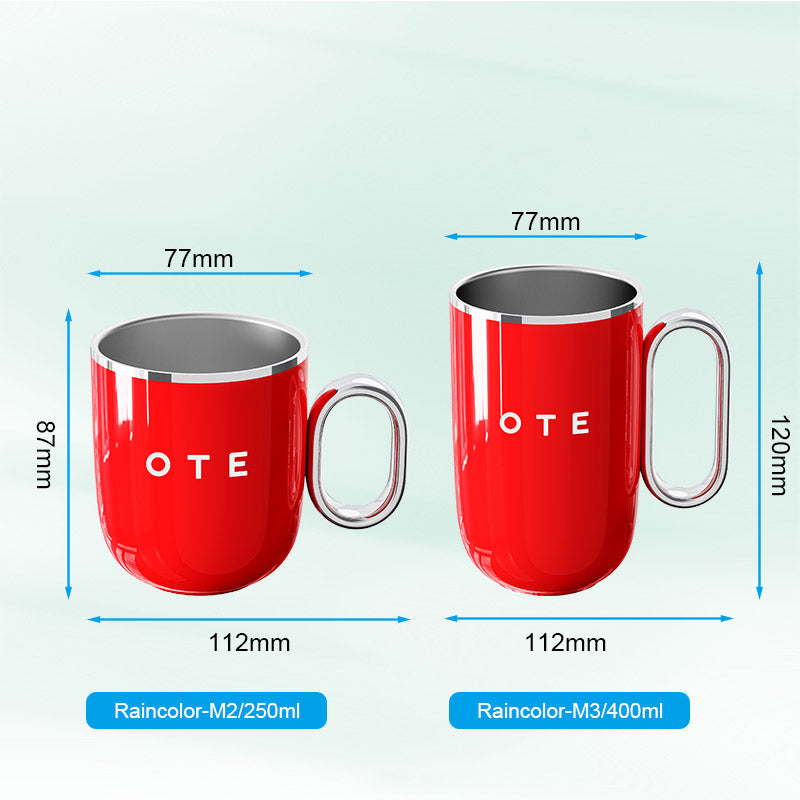 Kaffekrus med skaft, 12oz/8oz(350/220ml) Isoleret rustfrit stål kaffe krus, Dobbelt væg Vakuum genanvendelig kaffe Cup med en dobbelt væg