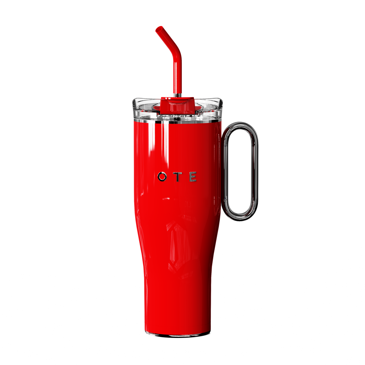 OTE1.2 L (42 oz) Kaffekrus til Go, Dobbeltvejset stål vakuum isoleret krus med håndtag og halm, BPA Gratis, Portable bil krus Tumbler, termisk krus, kaffe koppen til varme og kolde drikker