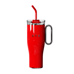 OTE1.2 L (42 oz) Kaffekrus til Go, Dobbeltvejset stål vakuum isoleret krus med håndtag og halm, BPA Gratis, Portable bil krus Tumbler, termisk krus, kaffe koppen til varme og kolde drikker